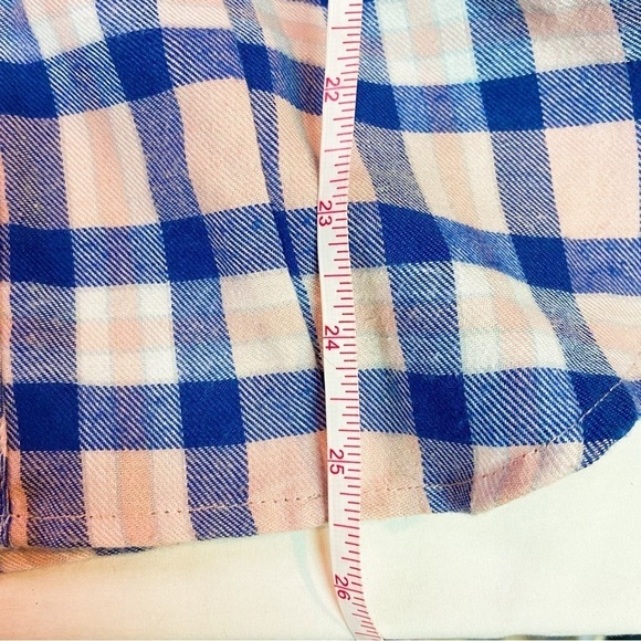 Matix blue tan plaid flannel button up women's shirt S - Picture 11 of 11